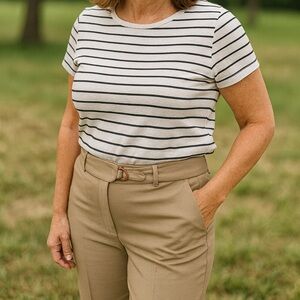 New York&Company City Stretch Dress Pants Women’s 16 Tall Beige Khaki Work Slack